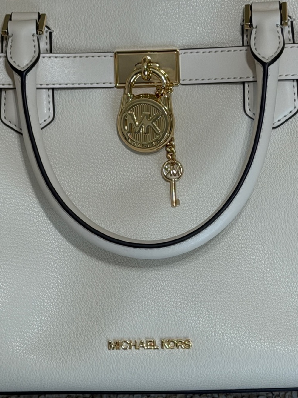 Michael Kors Medium Hamilton Leather Satchel Top-Handle with Gold Hardware - Picture 10 of 14
